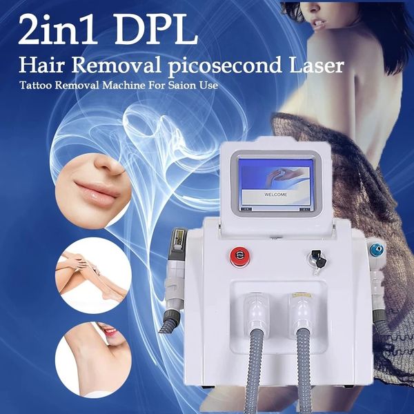 2 In 1 Laser Hair Removal Mahcine Powerful Portable Laser IPL Opt Tattoo Removal Device for Beauty Salon Ice Cooling Function
