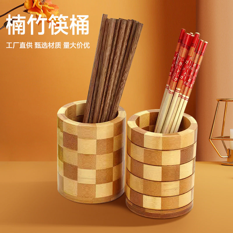 Kitchen Utensil Storage Household Draining Rack Solid Wood Simple Creative Chopstick Holder