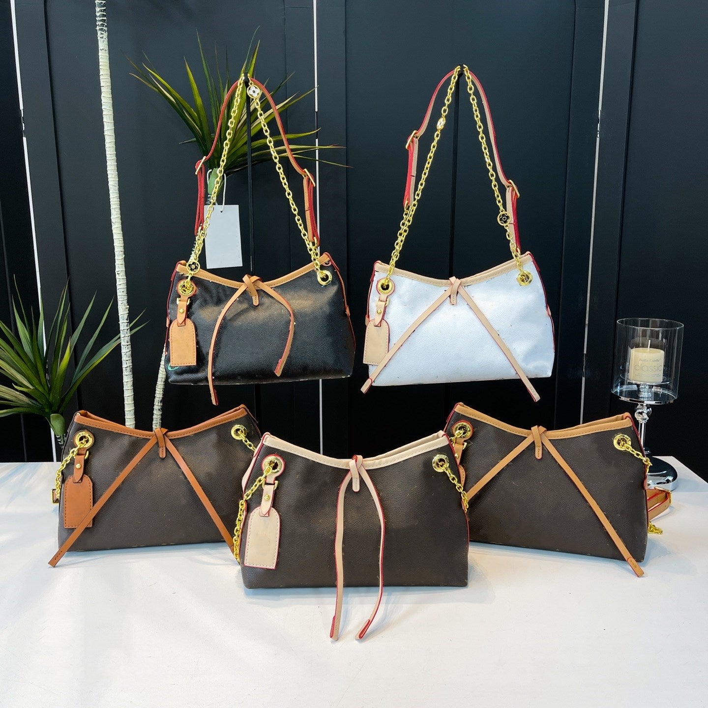 Carry all BB shoulder bag fashion BB handbag designer women&#039;s canvas leather chain handbag new color printed pattern Hobo wallet shopping bag