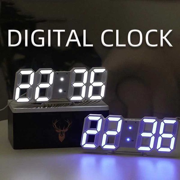 3D LED digital wall clock date time Celsius night light display desktop clock alarm clock he decorates life Ro clock Y250111