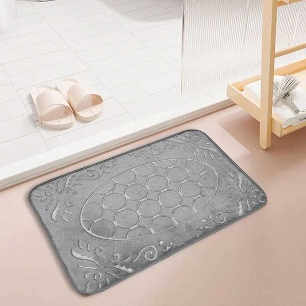 Embossed Bathroom Bath Mat Non-slip Carpets In Wash Basin Bathtub Side Floor Mat Rug Shower Room Doormat Memory Foam PadM240816