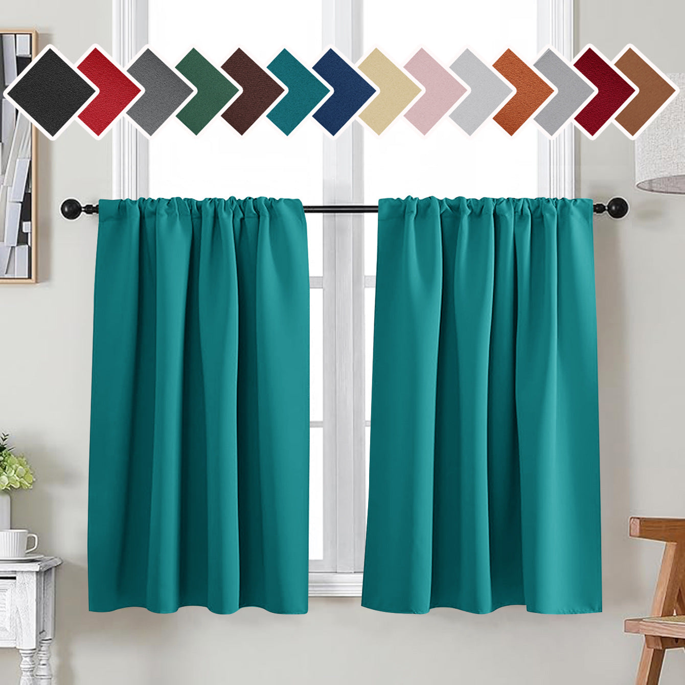 YL-36892 thick double-sided linen blackout curtain project hotel school sound insulation heat insulation blackout cotton linen curtain finished prod