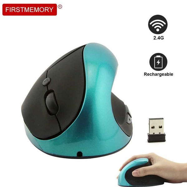 Mice Wireless Mouse Rechargeable Vertical Ergonomic Mause USB Optical Mouse 6D 1600 DPI Computer Gaming Mice For PC Laptop Desktop Y2406279P