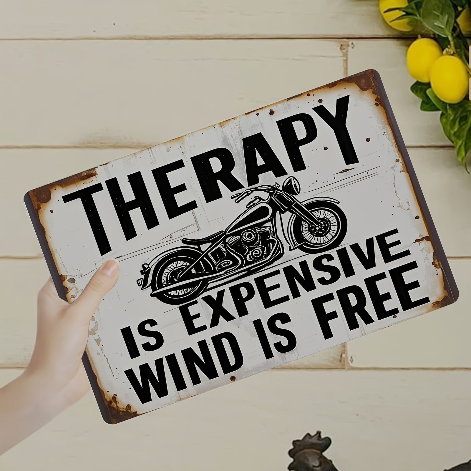 TEMU Vintage Motorcycle Wall Art Tin Sign - "relax Is , " - 8x12 Inches, Rustic Metal Decor For Home, Office, Or Garage, Perfect Gift For Bikers And