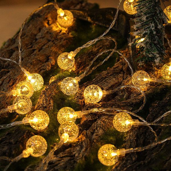 Plug-in LED Bubble Ball Light Strings for Festive Outdoors Decorations - 1.7 cm Diameter