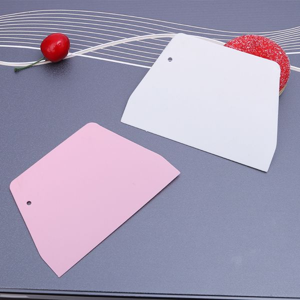 Pastry Cutter Plastic Cake Spatulas Dough Scraper Trapezoid Bread Pizza Fondant Tools Butter Knife Multiduty White Safe Bakeware