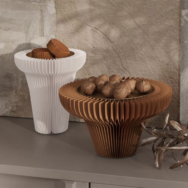 Novelty Items Desktop storage Cosmetics Aromatherapy Perfume Tray Shelf Deformed Folding Dessert Display Stand Kraft Paper Ornament Decorati