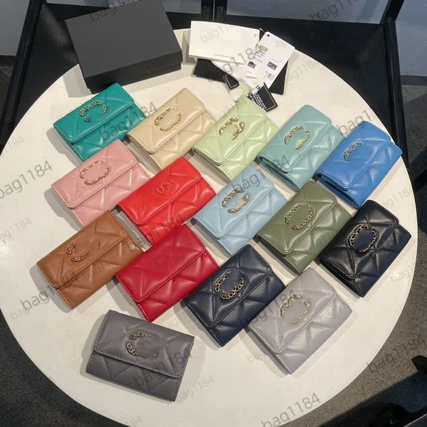 Designer wallet luxury card Classic short c 19 Wallet Credit card Leather woman Card Holders Purses Wallets holders key pouch card sheepskin