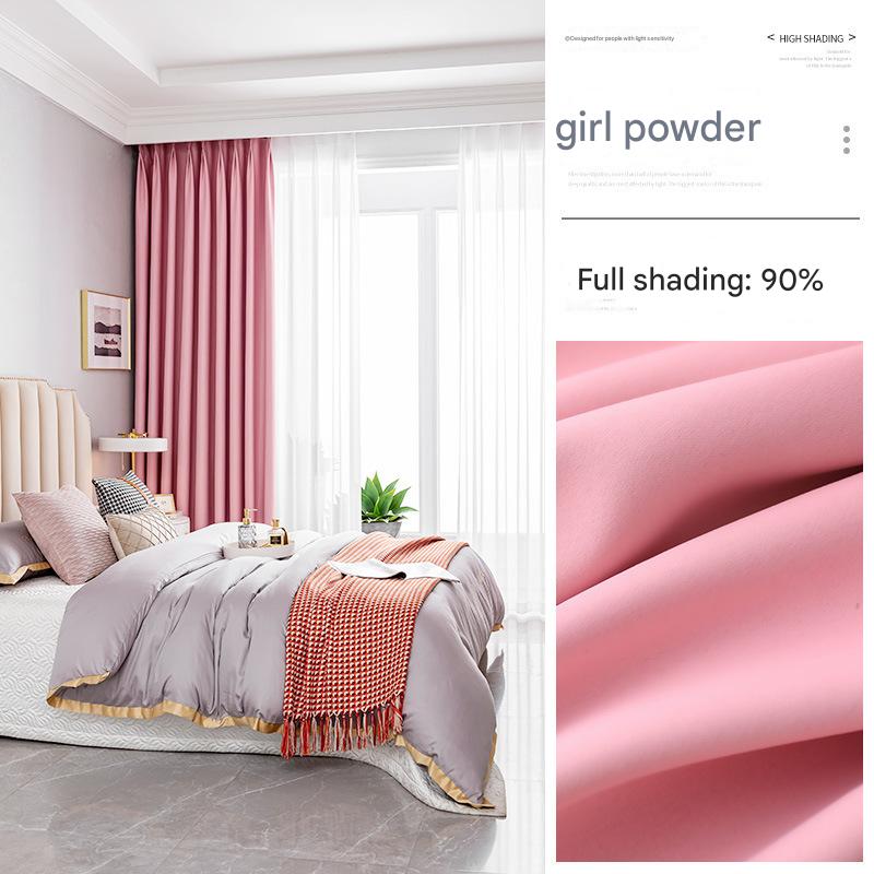 YL-36731 bedroom full blackout curtain new living room thickened sunscreen bay window cloth rental house light luxury