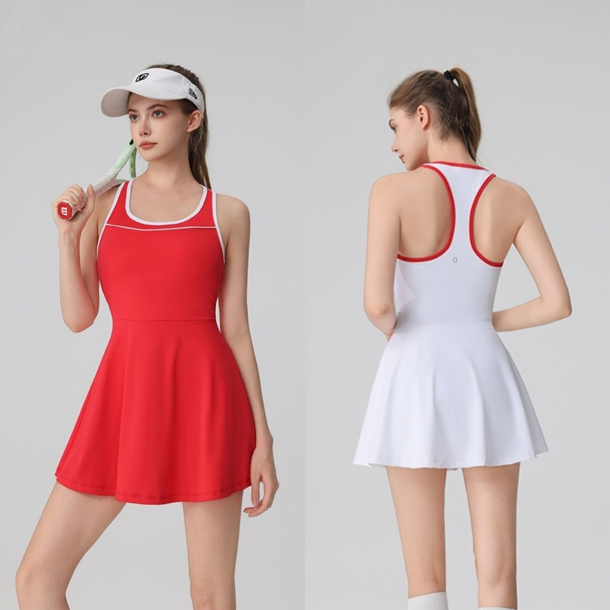 A938 Yoga Casual Slimming Sports Stitching Dress Golf Tennis Breathable Tennis Skirts Female Matching Shorts
