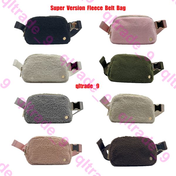 Fleece blet yoga bag everywhere fleece belt bag outdoor sports bags Women Men Winter plush Waist ladies sport Gym Elastic Adjustable Strap Z