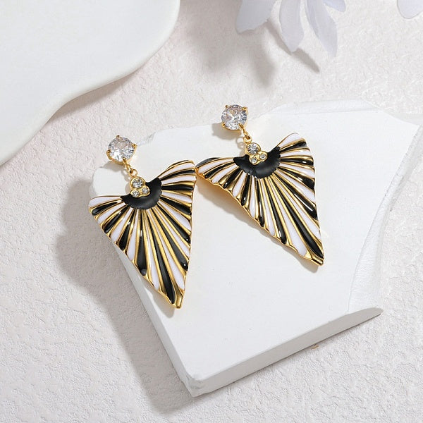 Boucles d'oreilles pendantes triangulaires en acier inoxydable 304