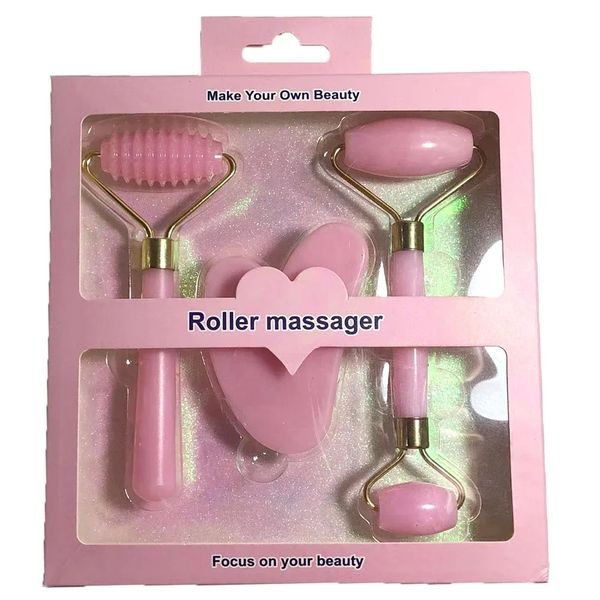 3piece resin roller massage machine for body Gua Sha NotJade Stone care massager beauty and healthy skin tool 241213