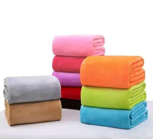Warm Flannel Fleece Soft Blankets Solid Bedspread Plush Winter Summer Throw Blanket for Bed Sofa F0915
