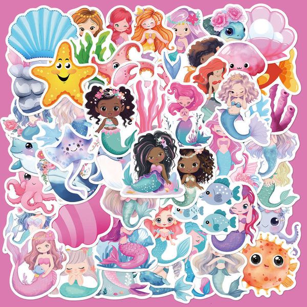 50 Little Mermaid for laptops, hand books, phone cases, insulated cups, decorative waterproof DIY stickers