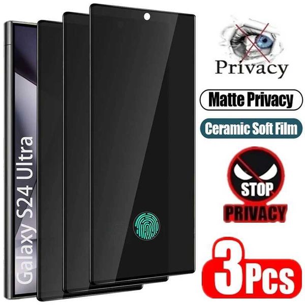 Cell Phone Screen Protectors 3Pcs Matte Ceramic Privacy Screen Protector for Samsung Galaxy S21 S20 S22 S23 S24 Ultra Note 20 10 S8 S9 S10 P