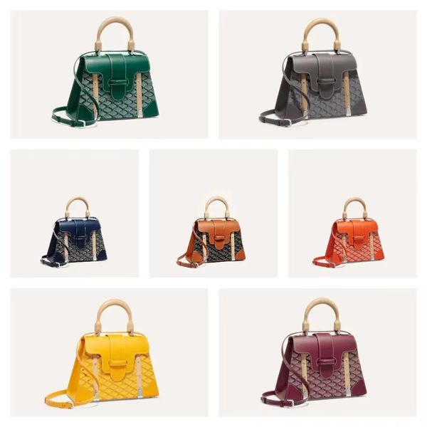 7A Classic Saigon totes bags Luxury Designer Bag women&#039;s Genuine Leather Handbags top wooden Leather handbag 2024 high quality shoulder