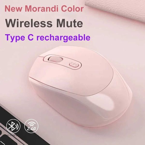 Rechargeable Bluetooth-compatible Wireless Mouse 2.4G Optical Mice with USB RGB 1600DPI Mouse for Computer Laptop PC Mute MouseLX241024