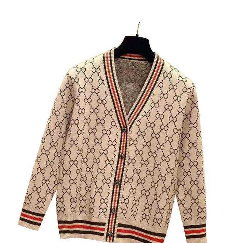 Women&#039;s Blouses Shirts Luxury clothes womens shirts sweater for designer sweaters casual knit contrast color long-sleeved autumn fashion claic