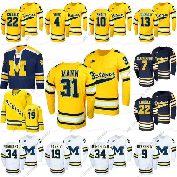 Hockey Jerseys Michigan Wolverines Hockey Jersey Mike Knuble Strauss Mann Jack Becker Jimmy Lambert Matty Beniers Kent Johnson Quinn Hughes