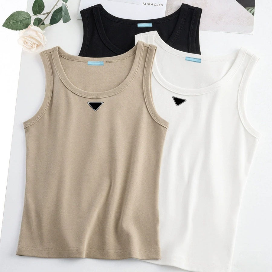 Womens Tank Top Summer Slim Sleeveless Camis Croptop Outwear Elastic Sports Knitted Breathable Tanks 03