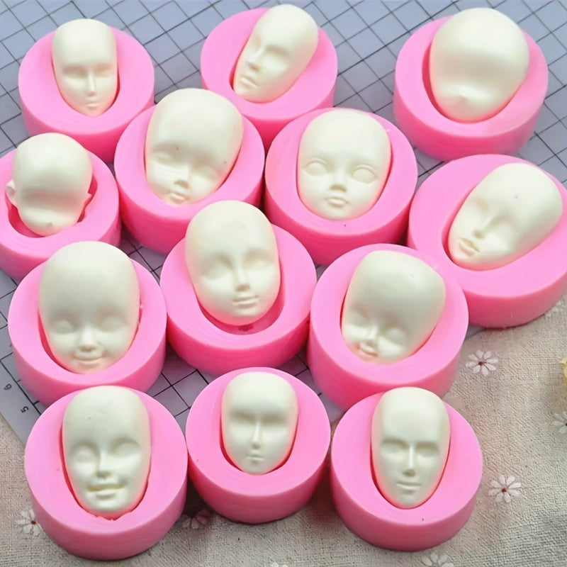 TEMU 13pcs Cartoon Face Silicone Mold Decoration Silicone Mold Tool Clay Mold Utensils Clay Mold