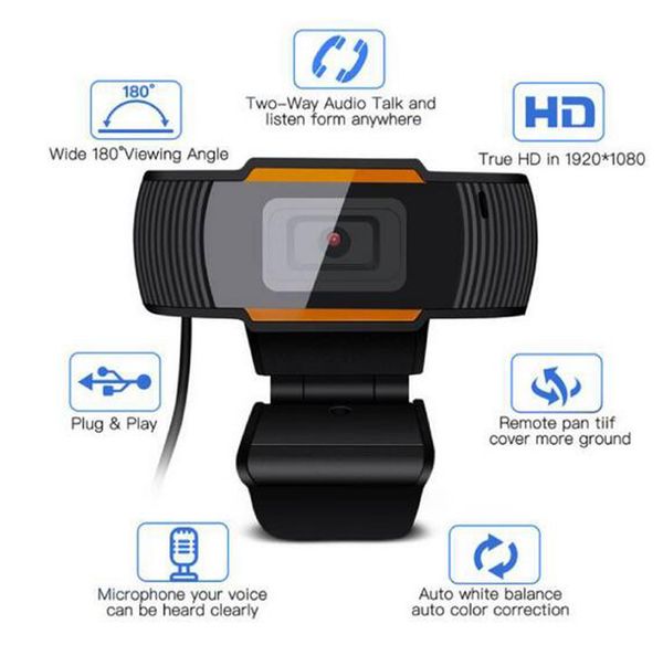 Webcam 480P 720P 1080P Full HD Web Camera Streaming Video Live Broadcast Camera X1 USB Cams With Stereo Digital Microphone In Retail Box for
