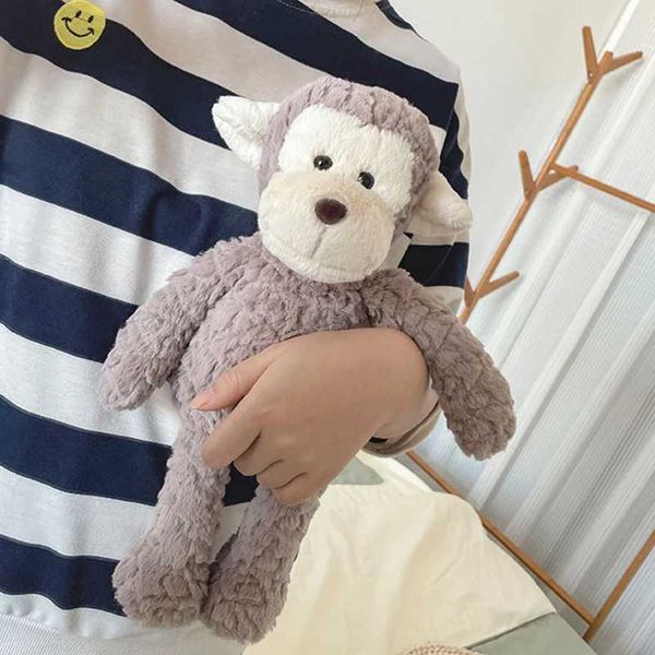 Plush Dolls 36CM Soft Animal Stuffed Toys Cute Brown Monkey Cuddle Toy for Children GiftsY24121655TO