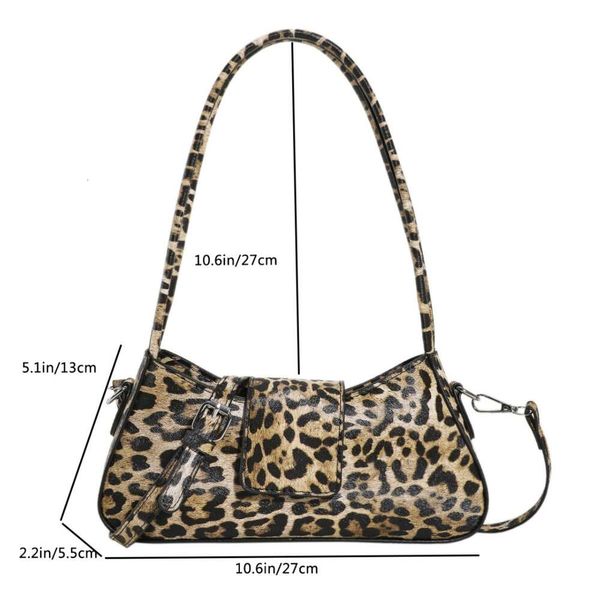 Armpit Leopard Print Handbag Hobo Crossbody Lady Hand Bag Detachable Long Shoulder Strap High Quality Pouch Three Colors