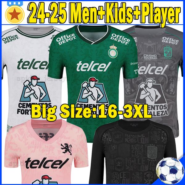 XXXL 2024 2025 Liga MX Club Leon Soccer Jerseys Long sleeve 24 25 Player Version Football Shirts CADIZ MENDOZA ALVARADO D.HERNANDEZ Women Me
