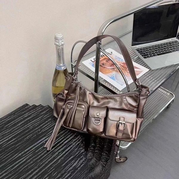 Luxury Woman Bag handbag Shoulder Bags Clutch Purse Lady Motorcycle Handbags Wallet Vintage Underarm Purses 95ab#