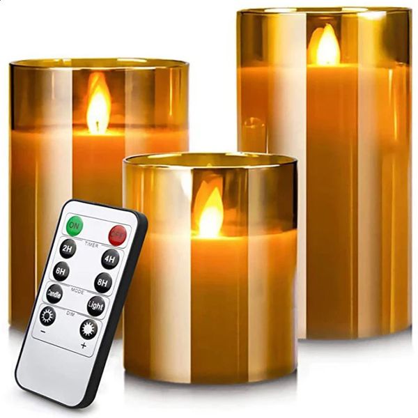 LED lights for home electronic candles LED candle decoration LED glass candles complete set of remote control timers for Christmas and weddi