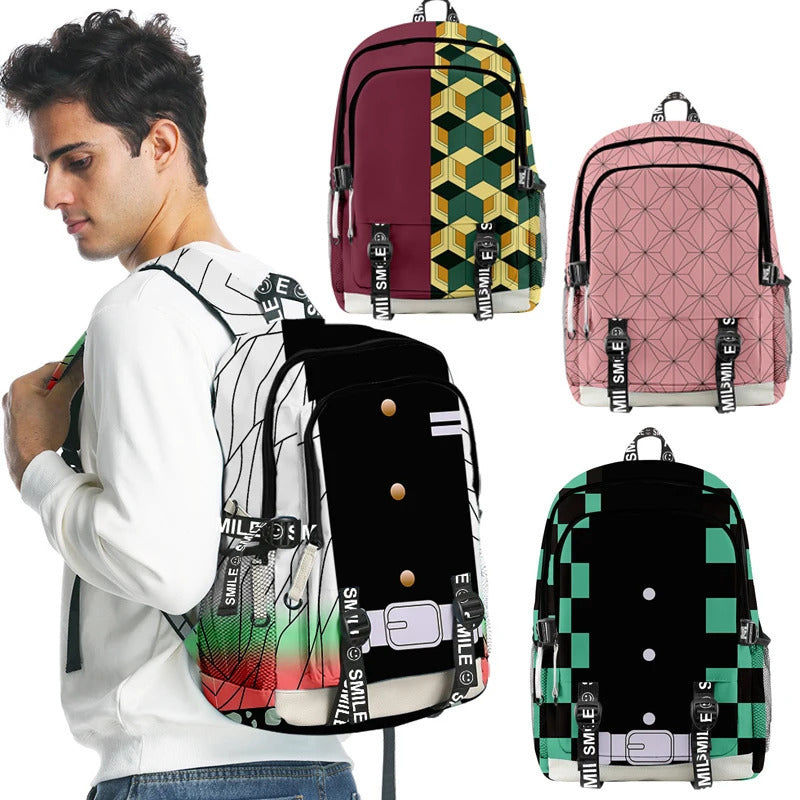 Anime Devil Hunter Cosplay Oxford School Bag Backpack Tomioka Giyuu Travel Bag Mochila Notebook Bags 250114