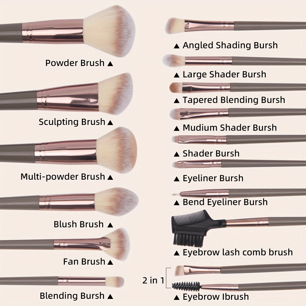 TEMU Makeup Brush Set - Professional Soft And Fluffy Makeup Brush, Suitable For Foundation Make-up, Powder Blusher, Eye Shadow, Kabuki, To Create A