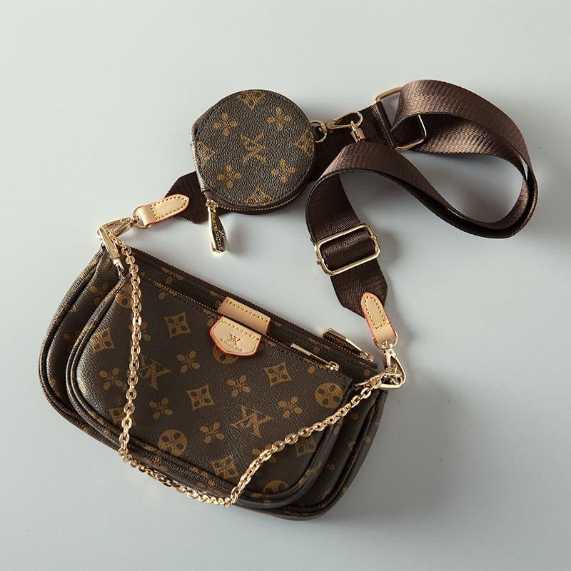 Luxurys Designer Bag 3pcs-set Accessories Women Bags Handbag Crossbody Leather female Purse Fashion Old Flower Lady Shoulder Bag WalletAAA