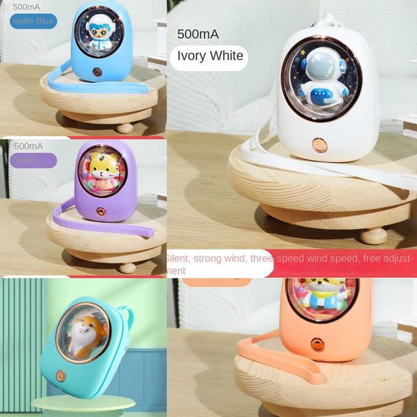 Update New USB Bladeless Hanging Neck Outdoor Tourism Cartoon Small Handheld Mini Eyelash Fan Portable Air Conditioner