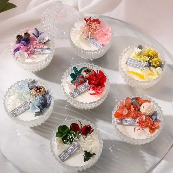 Dried Flower Aromatic Candles Valentines Day Romantic Atmosphere Creative Dried Flower Candles Friends Home Decoration Gifts M250106