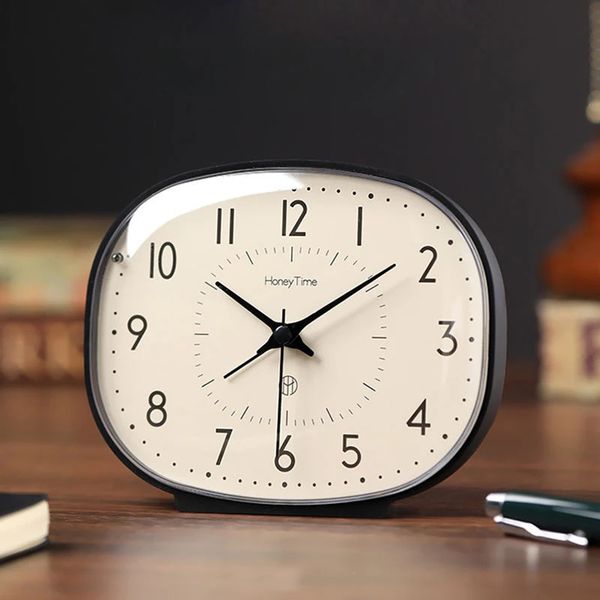 Mute Small Table Clock Household Vintage Desktop Decoration Bedroom Childrens Students Creative Wakeup Device Desk Alarm 250116