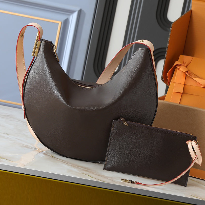 Luxy Brand Cookie Designer Shoulder Bag MM with Clutch Bag & Lock, Soft Leather Crossbody Bag, Large Capacity Totes Handbag, Adjustable Strap, Daily