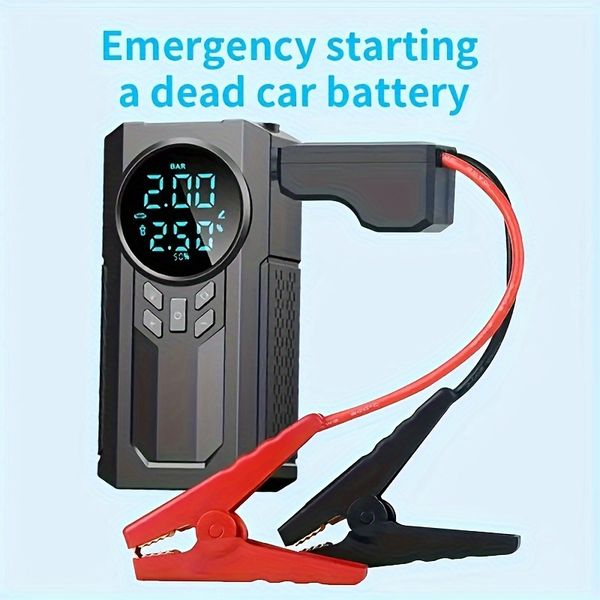 8400 MAH Portable Emergency Car Starter: Car Emergency Start Power Air Pump Portable Battery Ignition Starter Lighting Car Air Pump Tire Car