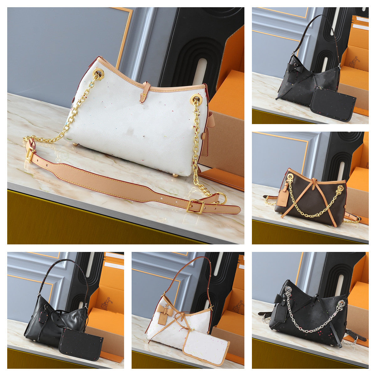 Luxury Shoulder Bag designers CARRYALL purse Murakami Takashi woman handbag Women Monograms Multicolore Tote Quality Leather Shopping Hobos Wallet c