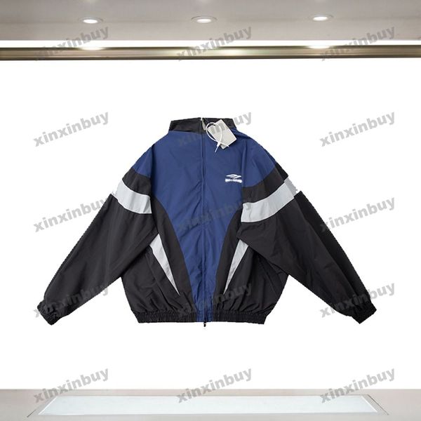 22ss Women designers Jackets paris embroidery letter fabric Lapel Neck streetwear Coats Outerwear long sleeve men Clothing blue red M-2XL