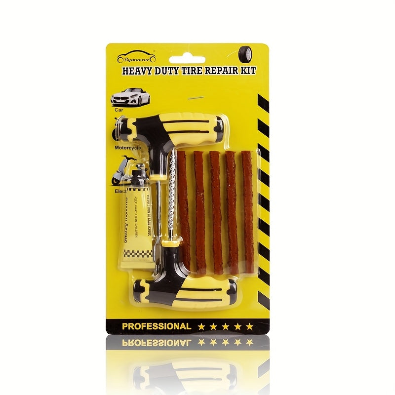 TEMU Car Tire Repair Kit, Tubeless Tire Piercing Repair Kit, Nail Tool Set, Drag Replacement Tool Motorcycle Repair Tool