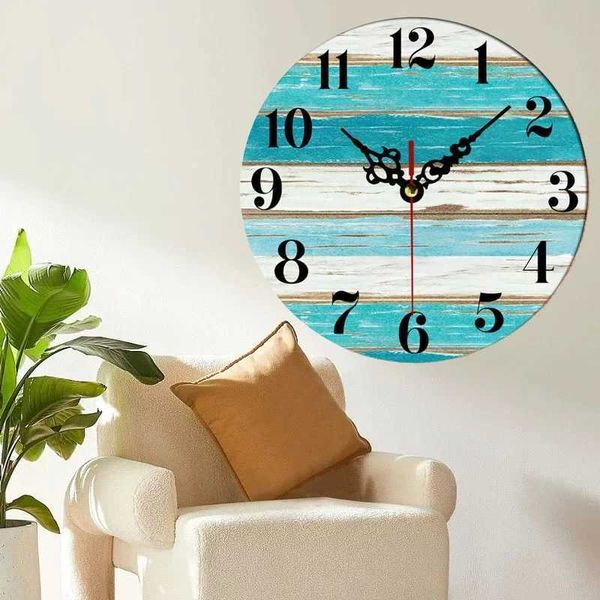 Mediterranean European Country Garden Retro Wall Clock Creative Simple Decoration Bedroom Home Lighthouse Wood Wall Clock W240806