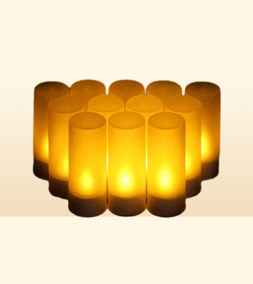 USB Rechargeable Led Candles With Flickering Flame Flameless Led Candles Home Decoration Christmas Tealight Candle Lights H12227451622