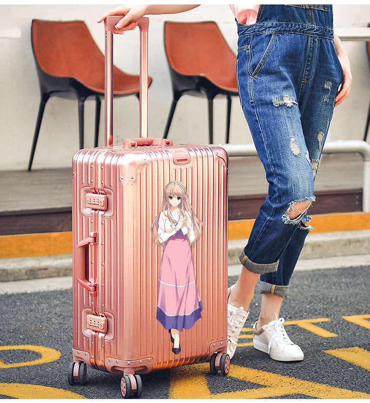 UV printing personal pictures German All-Aluminum Magnesium Alloy 20-32inch Carry-On Trolley for Men and Women Metal Travel Suitcase Business Leathe