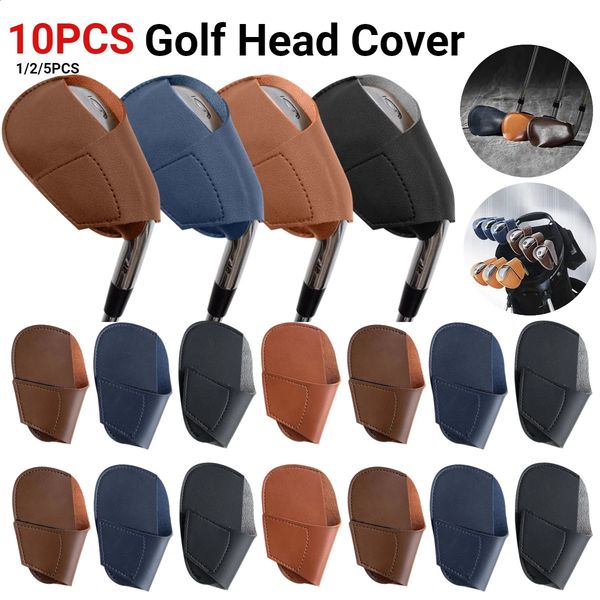 1-10PCS Golf Iron Club Head Cover Rod Head Protective Case PU Leather Wedges Covers Golf Sporting Accessories Putter Protector 250107