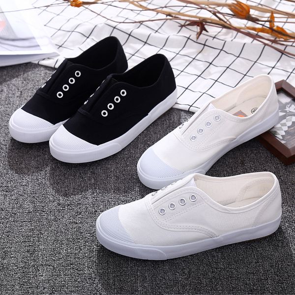 Woman Summer New Fashion Women&#039;s Canvas Casual Flats Solid Color Classic Breathable Female Simple Shoes Sneakersd766 ee26