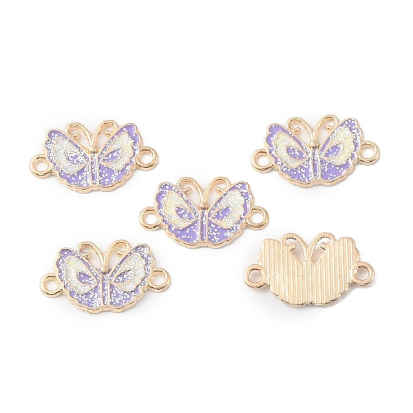 Charms connettore in lega smaltata lilla