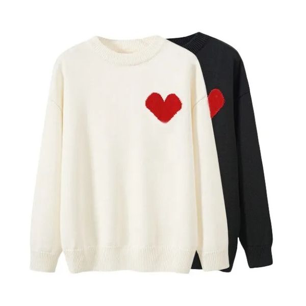 Designer sweater loveheart woman lover cardigan knit round neck high collar womens fashion letter white black long sleeve clothing pullover